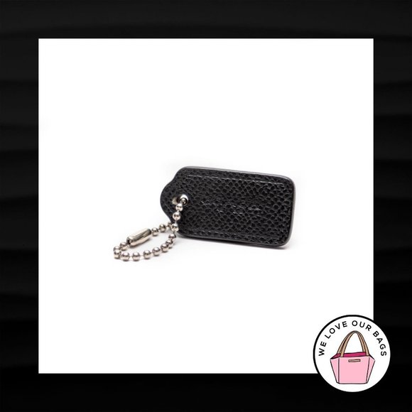 1.5" Small COACH NEW YORK BLACK PURPLE LEATHER FOB - Picture 1 of 2